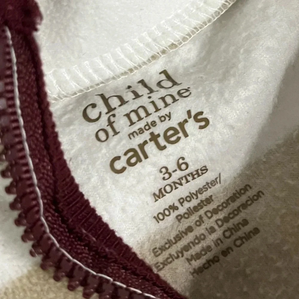 Child of Mine Carters • Brown White Stripe Reindeer Sleeper